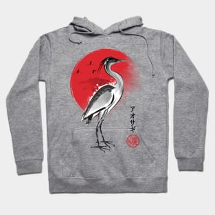 Heron sumi-e Hoodie